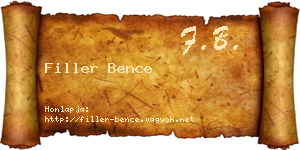 Filler Bence névjegykártya