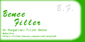 bence filler business card